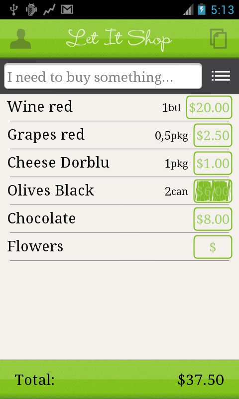 Мобильное приложении «Let it Shop», для android. Мобильное приложении «Let it Shop», для android.